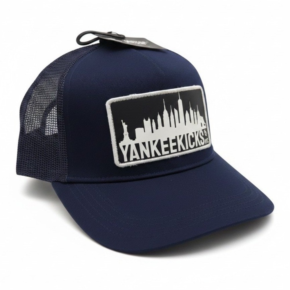 YankeeKicks NYC Skyline Trucker Hat Navy Blue Snapback Cap PLA57-2022BOFT1-410